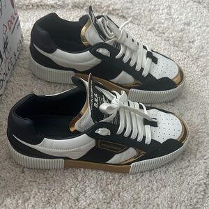 Dolce & Gabbana Black, White, and Gold DNA Sneakers
